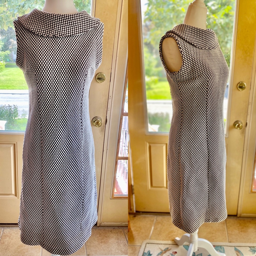 Vintage 60s mod black and whit checked dress